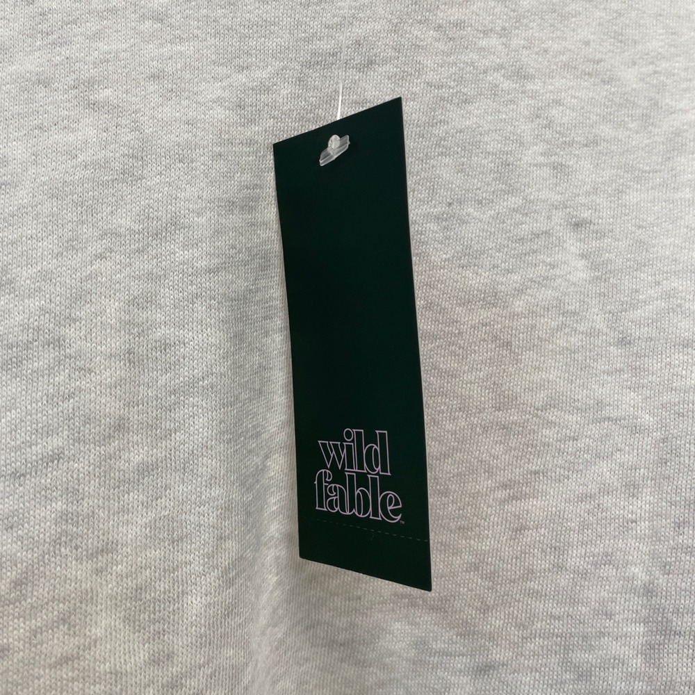 Wild Fable Women's Heather Gray Oversized‎ Fleece Long Sleeve Sweatshirt Size M - Picture 4 of 6
